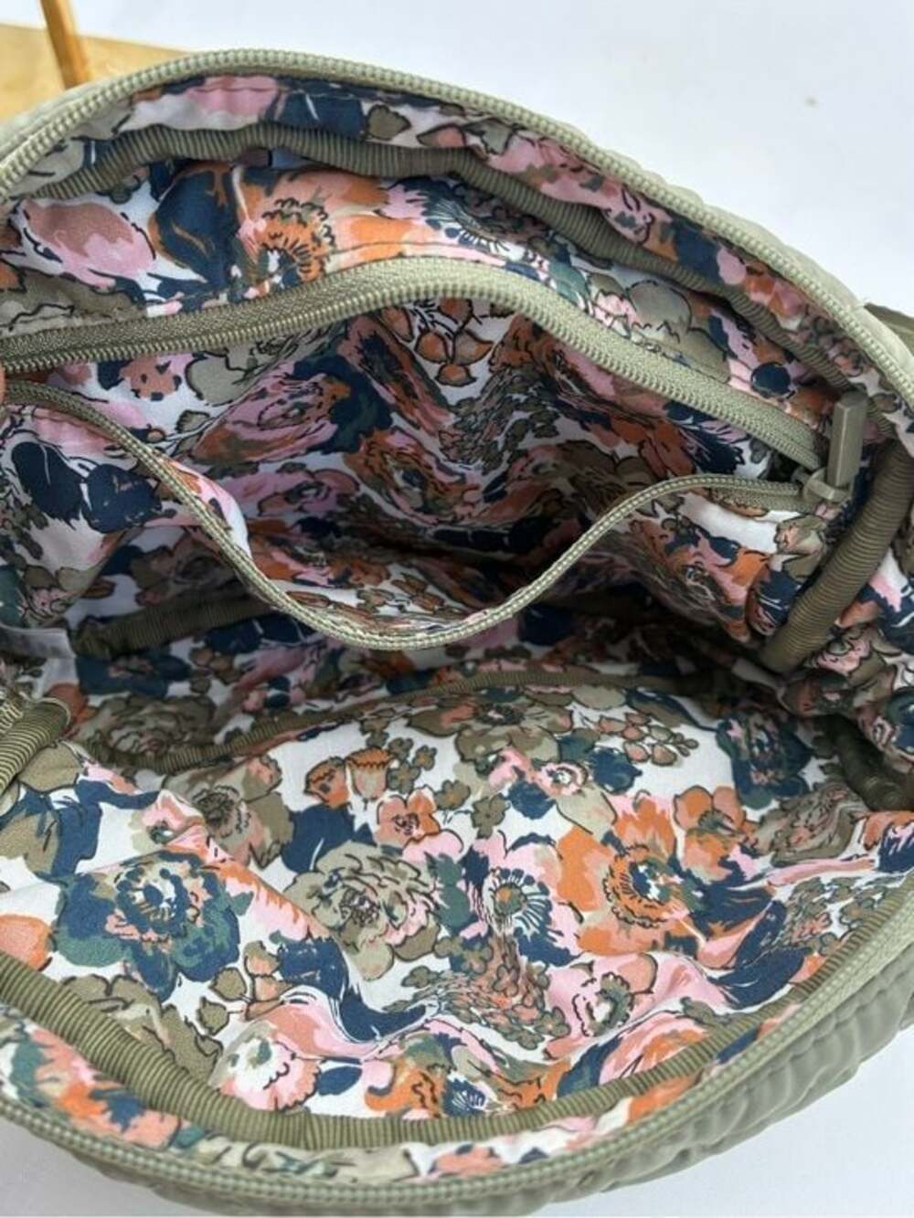 Vera Bradley Quilted Olive Green Crossbody Sling with Zip Pouch - Picture 6 of 6